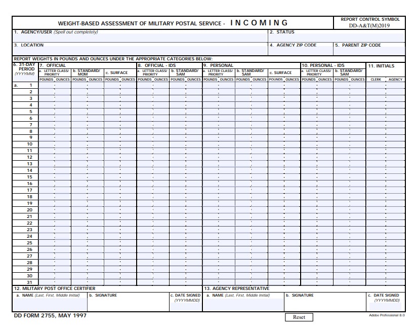 DD Form 2755 form preview
