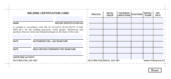 DD Form 2758 form preview