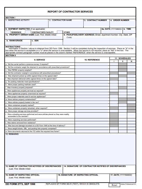 DD Form 2773 form preview