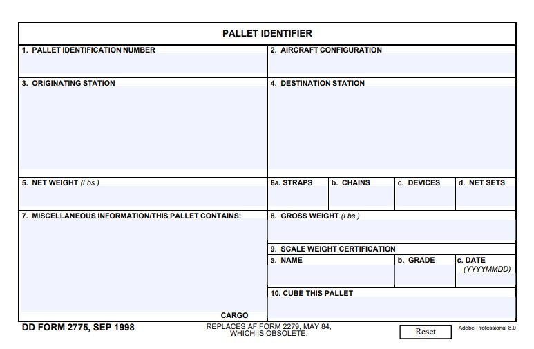 DD Form 2775 form preview