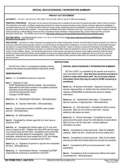 DD Form 2792-1 form preview