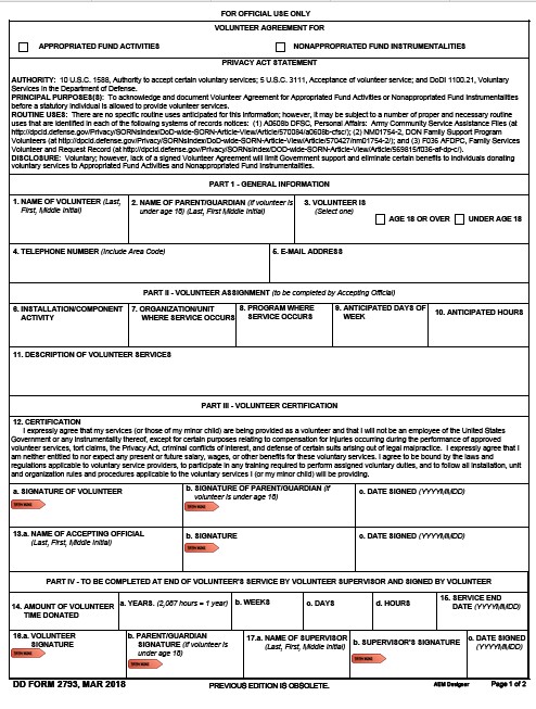 DD Form 2793 form preview