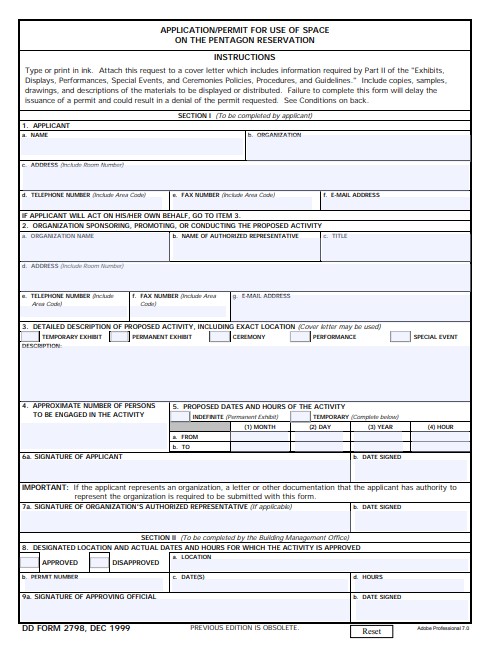 DD Form 2798 form preview