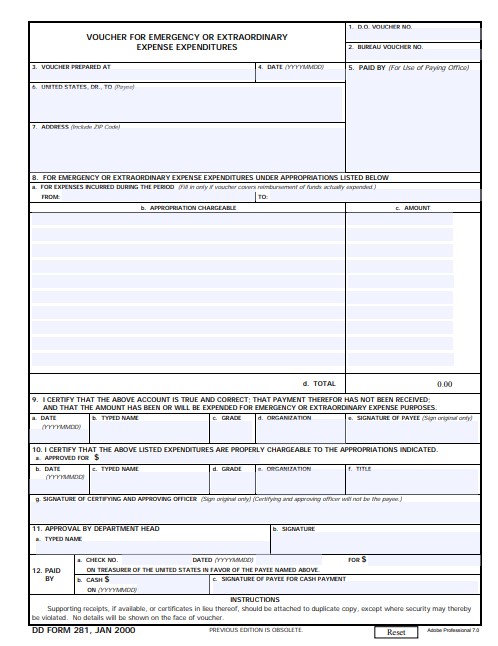 DD Form 281 form preview