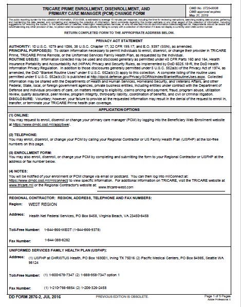 DD Form 2876-2 form preview