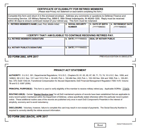 DD Form 2892 form preview