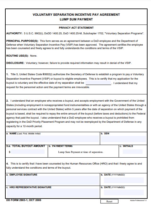 DD Form 2903-1 form preview
