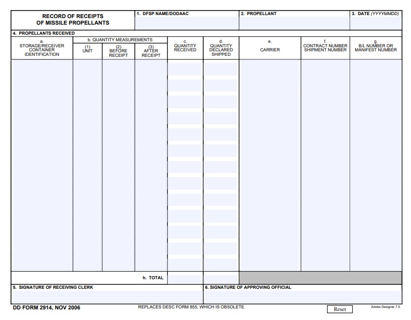DD Form 2914 form preview