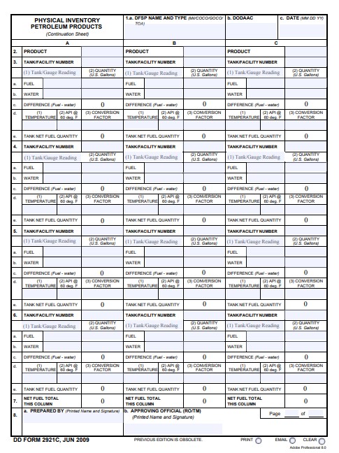 DD Form 2921C form preview