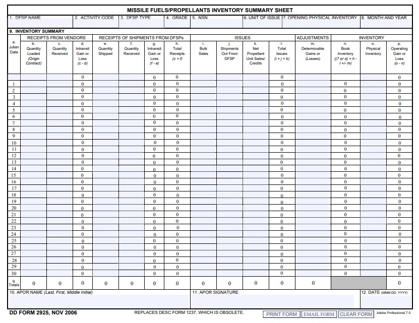 DD Form 2925 form preview