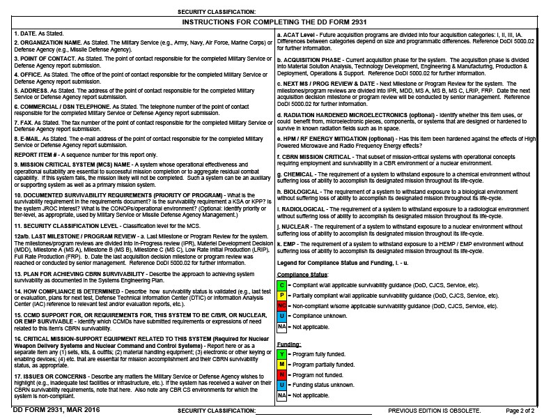 DD Form 2931 form preview