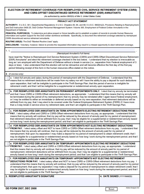 DD Form 2937 form preview