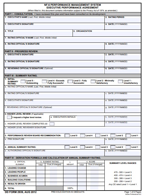 DD Form 2939 form preview
