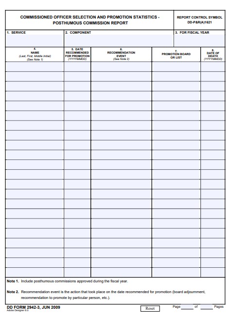 DD Form 2942-3 form preview