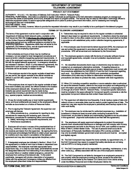 DD Form 2946 form preview