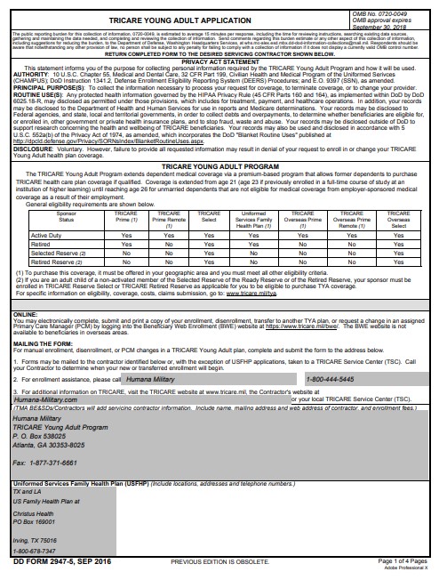 DD Form 2947-5 form preview