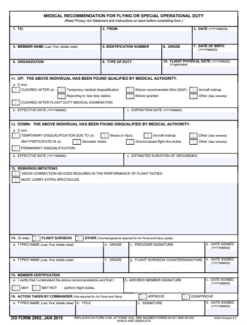 DD Form 2992 form preview