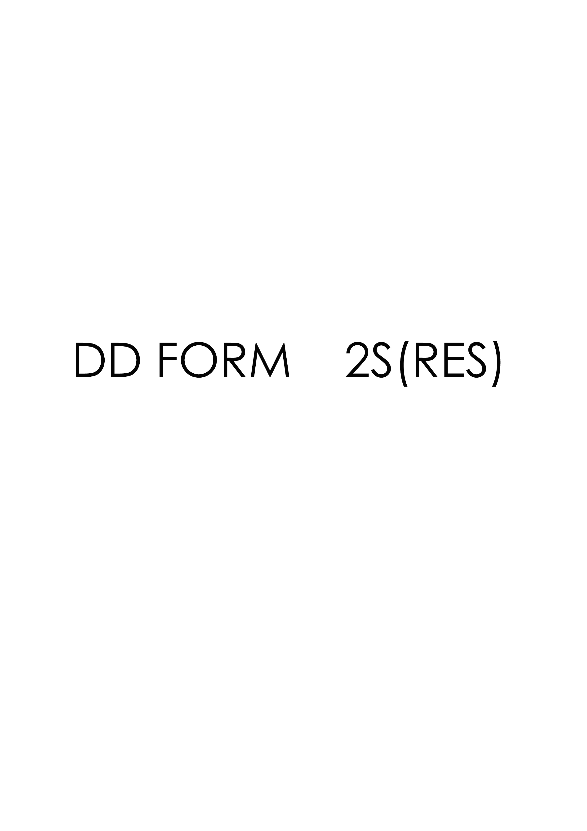 DD Form 2S-RES- form preview