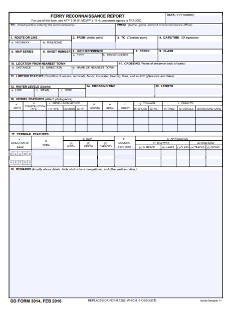 DD Form 3014 form preview