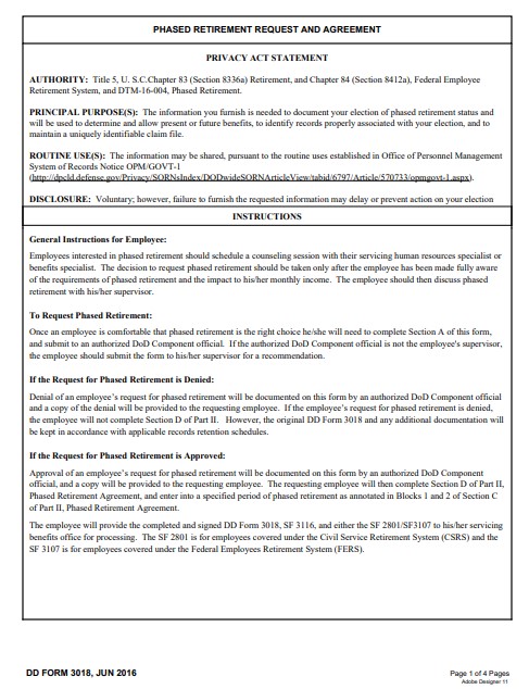 DD Form 3018 form preview