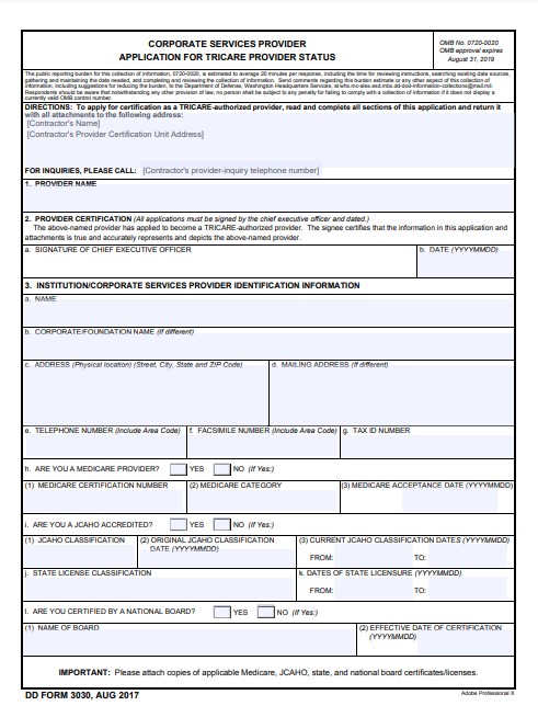 DD Form 3030 form preview