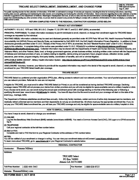DD Form 3043-1 form preview