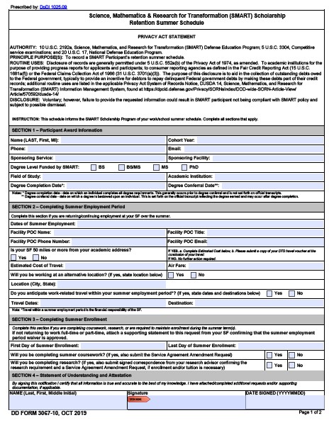 DD Form 3067-10 form preview