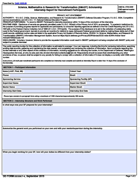 DD Form 3067-4 form preview