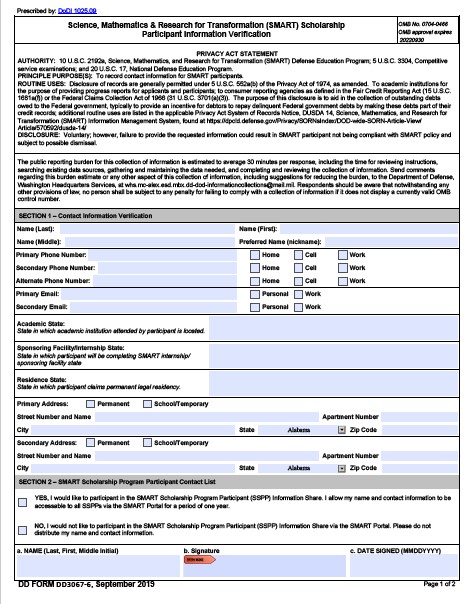 DD Form 3067-6 form preview