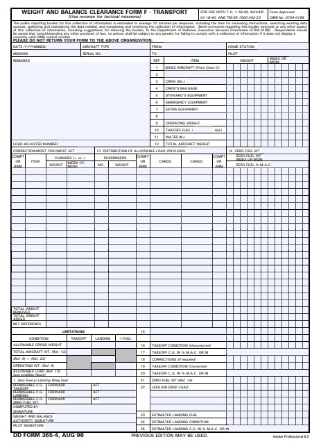 DD Form 365-4 form preview