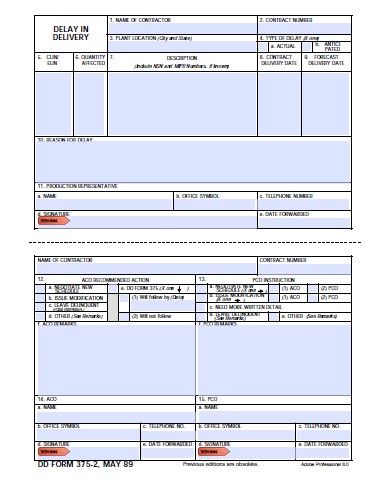 DD Form 375-2 form preview