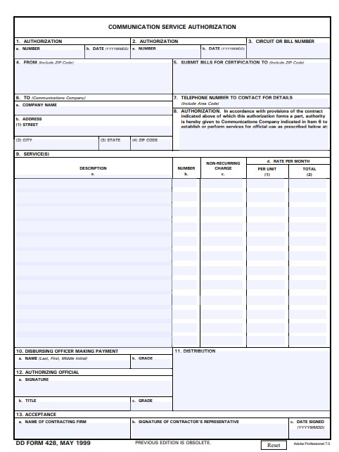DD Form 428 form preview