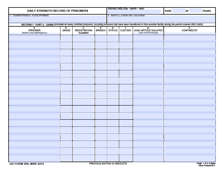 DD Form 506 form preview