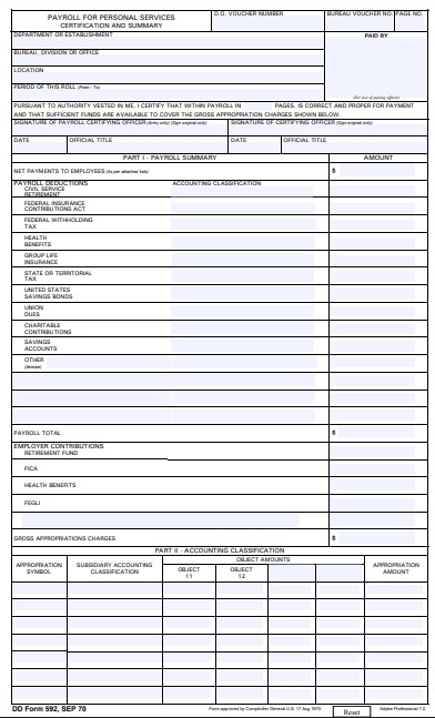 DD Form 592 form preview