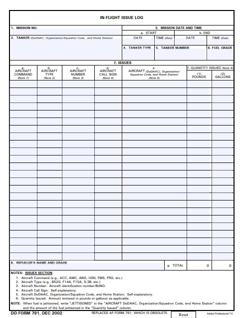 DD Form 791 form preview