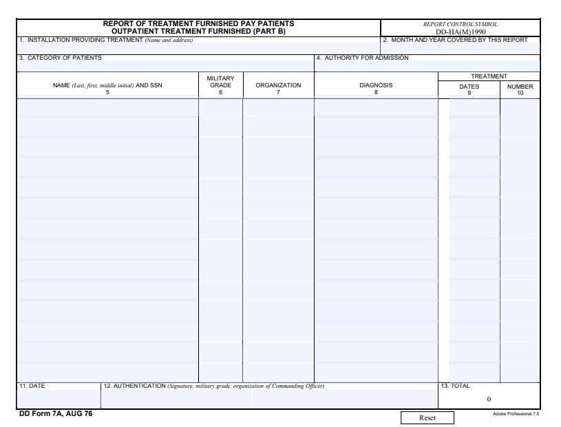 DD Form 7A form preview