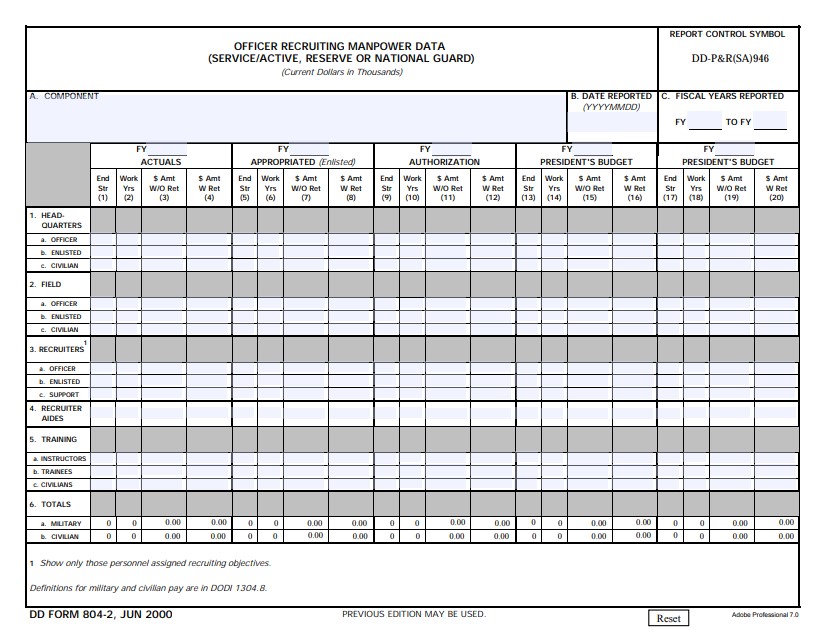 DD Form 804-2 form preview