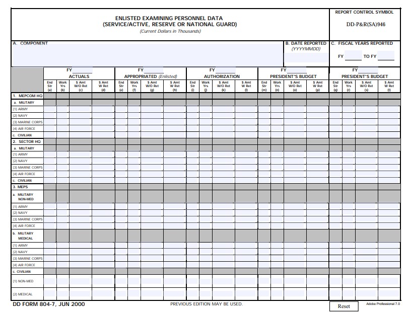 DD Form 804-7 form preview