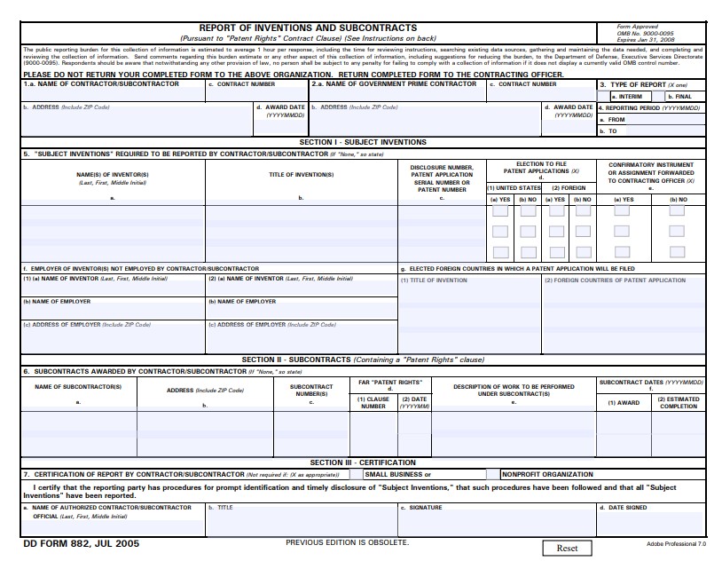 DD Form 882 form preview